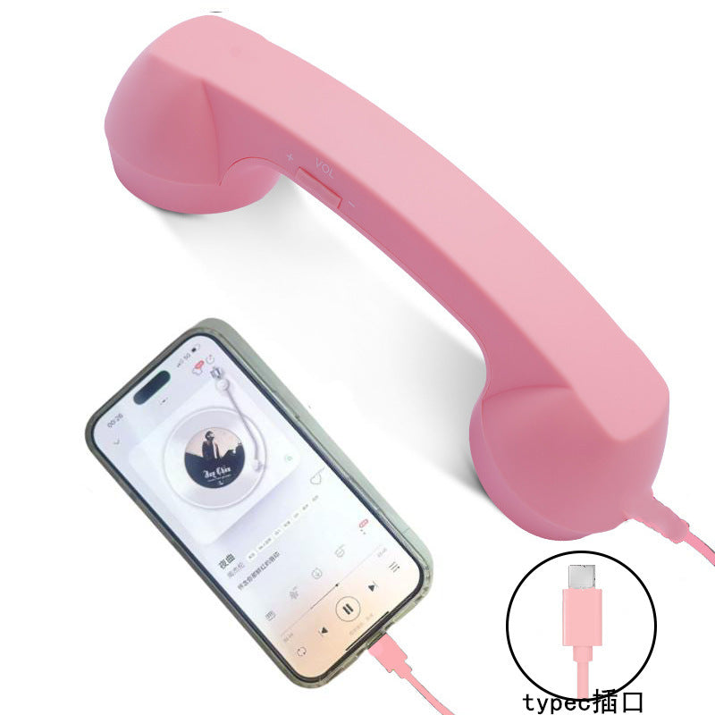 Retro Telephone Handset Earphone with Adjustable Volume
