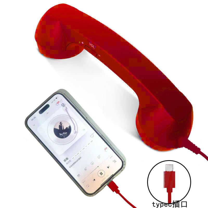 Retro Telephone Handset Earphone with Adjustable Volume