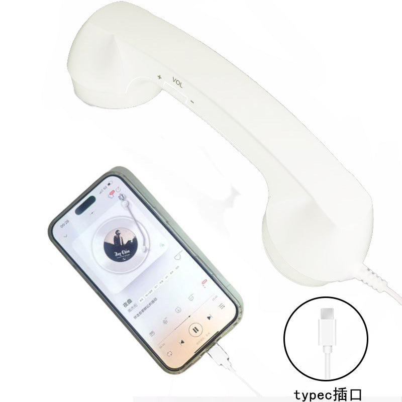 Retro Telephone Handset Earphone with Adjustable Volume